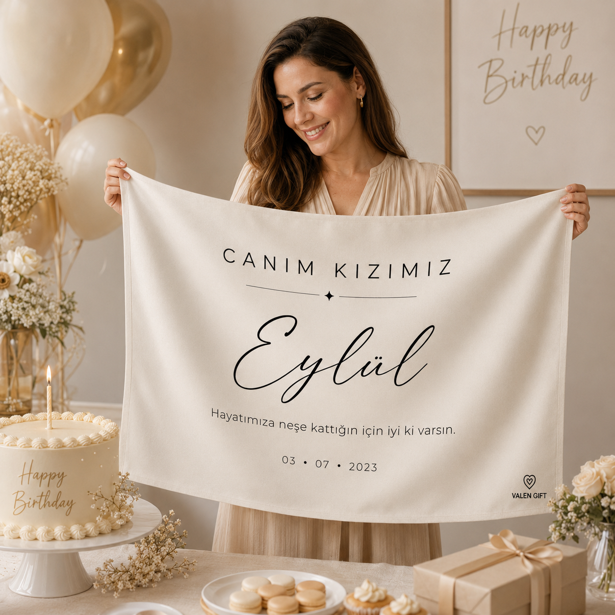 Kişiye Özel Doğum Günü Örtüsü | VALEN GIFT