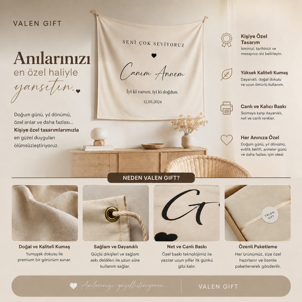 Kişiye Özel Doğum Günü Örtüsü | VALEN GIFT