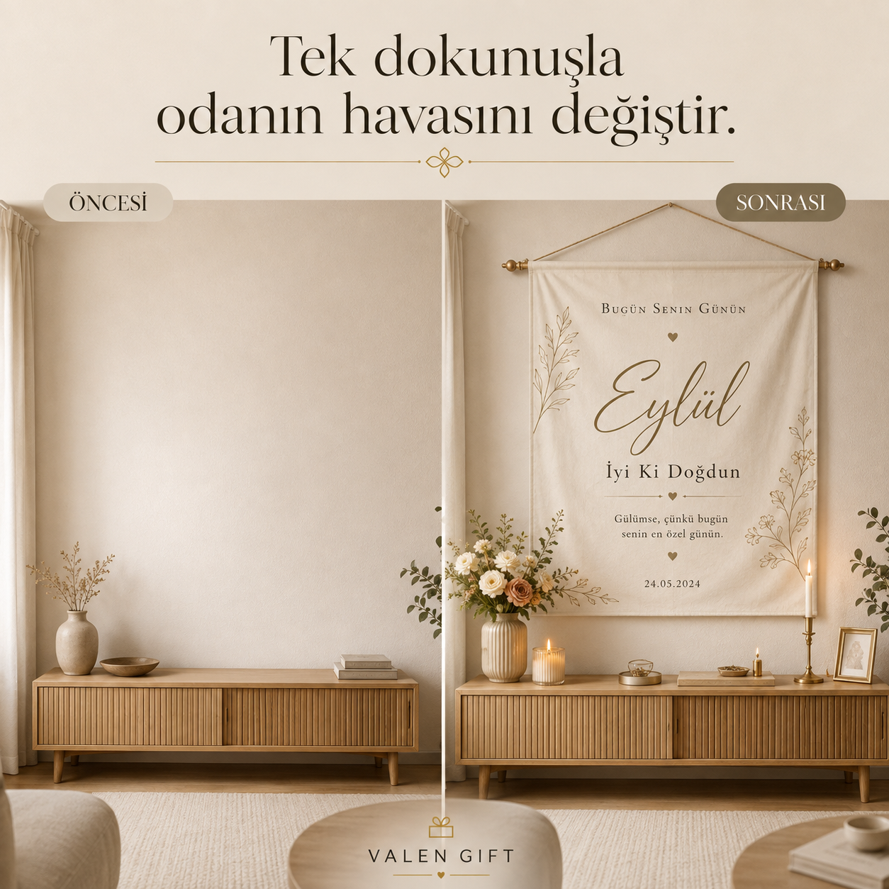 Kişiye Özel Doğum Günü Örtüsü | VALEN GIFT